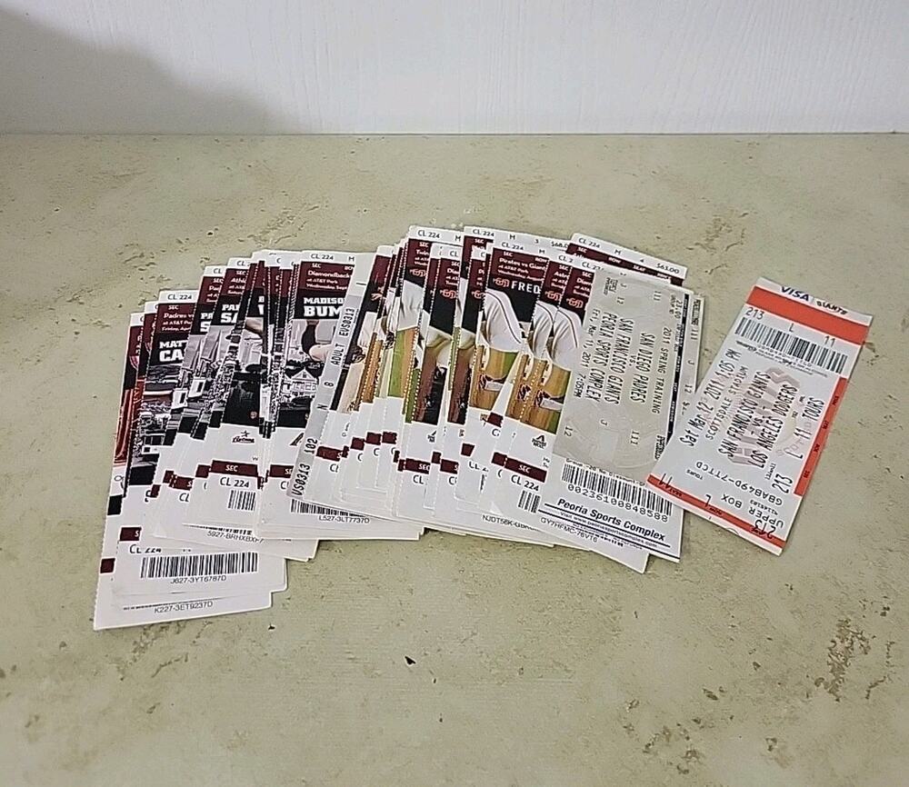 2011 SAN FRANCISCO GIANTS SEASON TICKET STUBS LOT OF 40